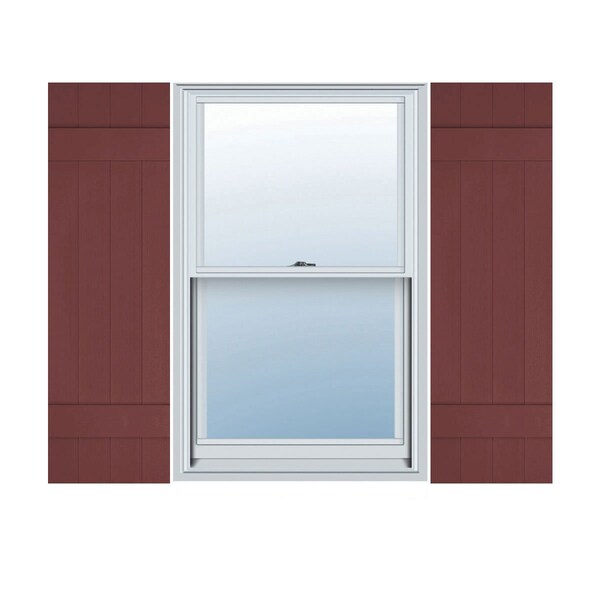 Ekena Millwork Lifetime Vinyl, 4 Board Joined (2 Batten), Board-n-Batten Shutters, w/Shutter Loks, LJ4C14X03400WN, PR LJ4C14X03400WN - main